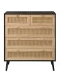 Croxley 5 Drawer Rattan Chest Black by Birlea | Style Our Home