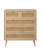 Croxley 5 Drawer Rattan Chest Oak by Birlea | Style Our Home