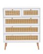 Croxley 5 Drawer Rattan Chest White by Birlea | Style Our Home