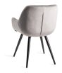 Upholstered Grey Velvet Arm Chair with Black Frame (Pair)