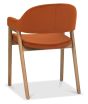 Camden Rustic Oak Upholstered Arm Chair in a Rust Velvet Fabric (Pair) by Bentley Designs | Style Our Home