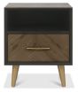 Sienna Fumed Oak & Peppercorn 1 Drawer Nightstand by Bentley Designs | Style Our Home