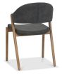 Camden Rustic Oak Upholstered Chair in a Dark Grey Fabric (Pair) by Bentley Designs | Style Our Home