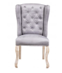 Velvet Light Grey Dining Chair with Knocker & Studded Detail (a pair)