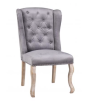 Velvet Light Grey Dining Chair with Knocker & Studded Detail (a pair)