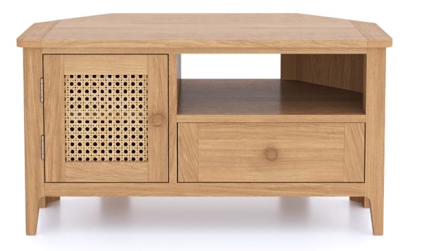 Halmstad Natural Oak Corner TV Unit by Hertiance Furniture | Style Our Home