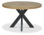 Ellipse Rustic Oak 4 Seater Table & 4 Cezanne Dark Grey Faux Leather Chairs - Black Legs by Bentley Designs | Style Our Home