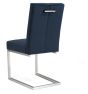 Tivoli Dark Oak 6-8 Seater Table & 8 Cantilever Chairs in Dark Blue Velvet by Bentley Designs | Style Our Home