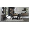 Camden Weathered Oak & Peppercorn 6-8 Seater Table & 6 Arm Chairs in Dark Grey Fabric by Bentley Designs | Style Our Home