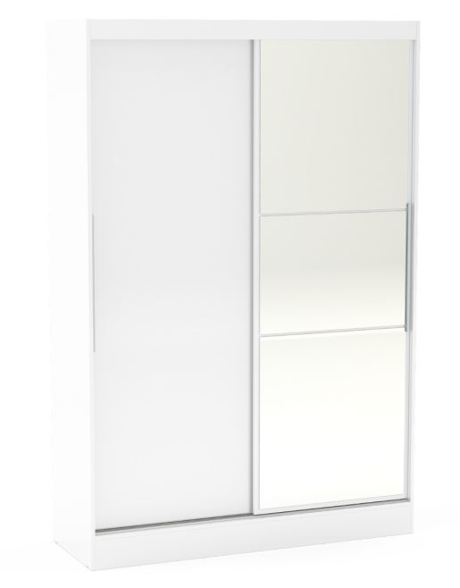 Lynx White 2 Door Sliding Wardrobe With Mirror