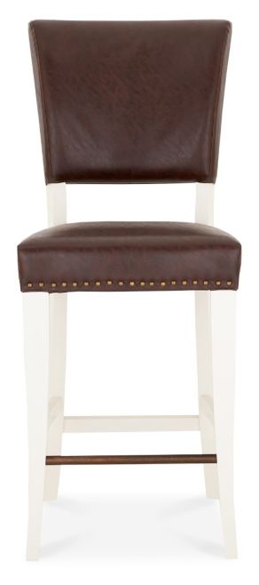 Belgrave Ivory Bar Stool - Espresso Faux Leather (Pair) by Bentley Designs | Style Our Home