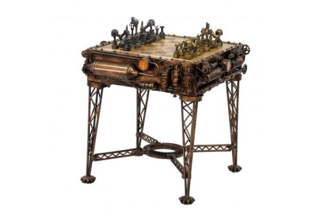 Reclaimed Iron Steampunk Theme Chess Table by Quirky Barn | Style Our Home