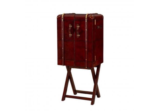 Handcrafted Leather Large Bar Cabinet With Stand - Cognac by Quirky Barn | Style Our Home