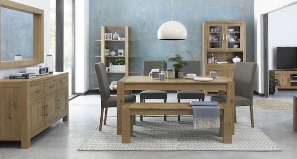 Turin Light Oak Dining Table Medium End Extension - Style our Home