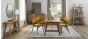Camden Rustic Oak 4-6 Seater Table & 4 Side Chairs in Mustard Velvet by Bentley Designs | Style Our Home