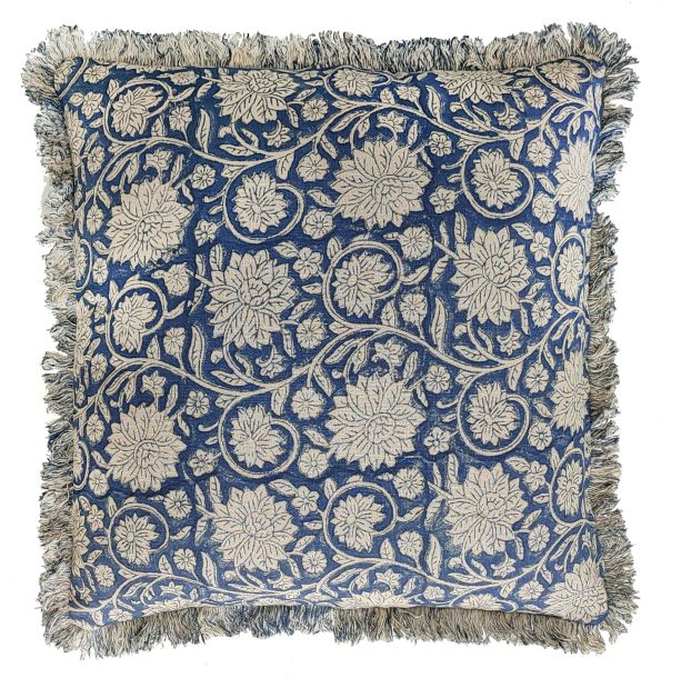 Floraltrellis Block Print Indigo by Malini | Style Our Home