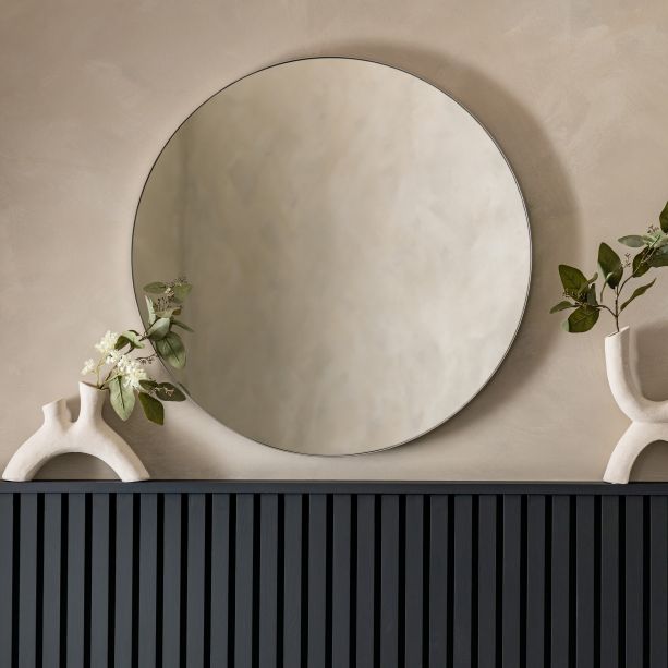 Bowano Round Mirror Silver by Gallery Living | Style Our Home