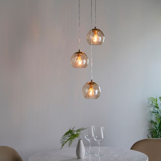 Dimplano 3 Pendant Light Satin Brass by Gallary Living | Style Our Home