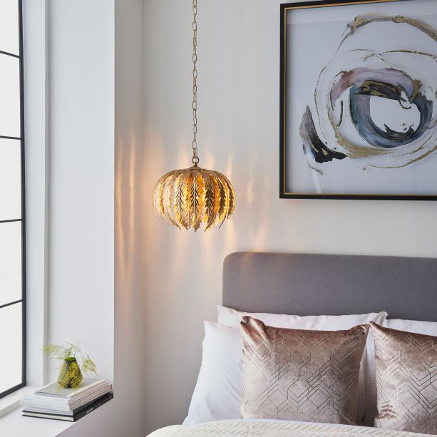 Delphano 1 Pendant Light Gold Leaf by Gallary Living | Style Our Home