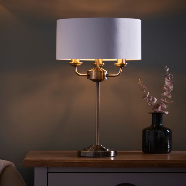 Highclano 3 Table Lamp Antique Brass by Gallary Living | Style Our Home