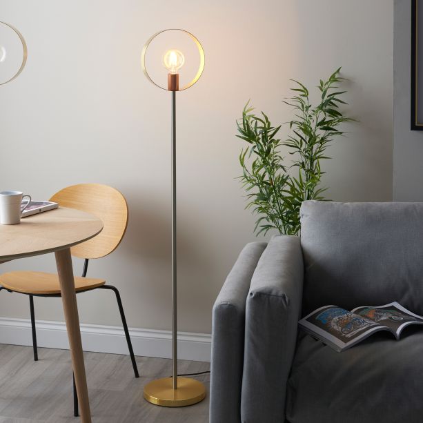 Hoopano Floor Light Brushed Gold by Gallary Living | Style Our Home
