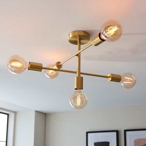 Studiano 5 Ceiling Light Satin Brass by Gallary Living | Style Our Home