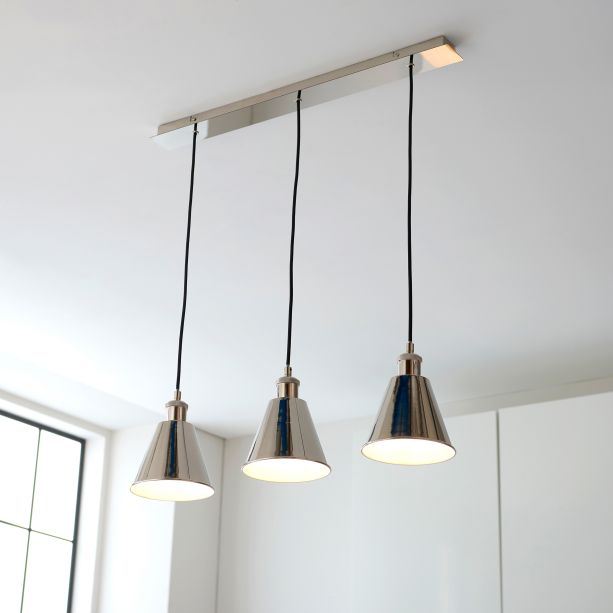 Halano 3 Pendant Light Bright Nickel by Gallary Living | Style Our Home