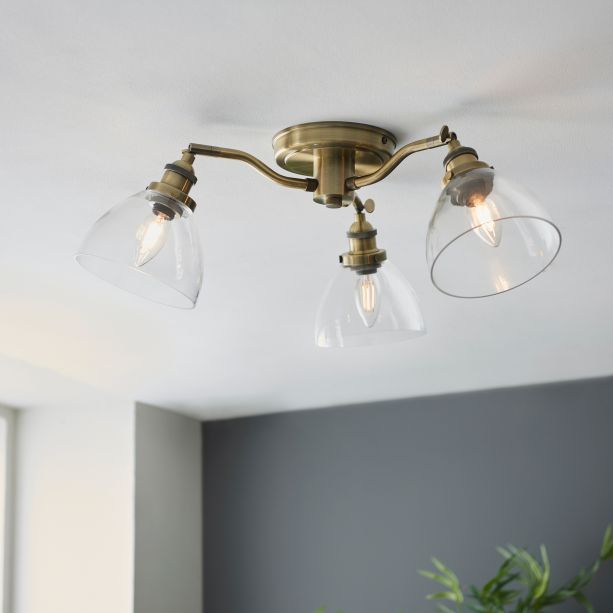 Hansano 3 Ceiling Light Antique Brass by Gallary Living | Style Our Home