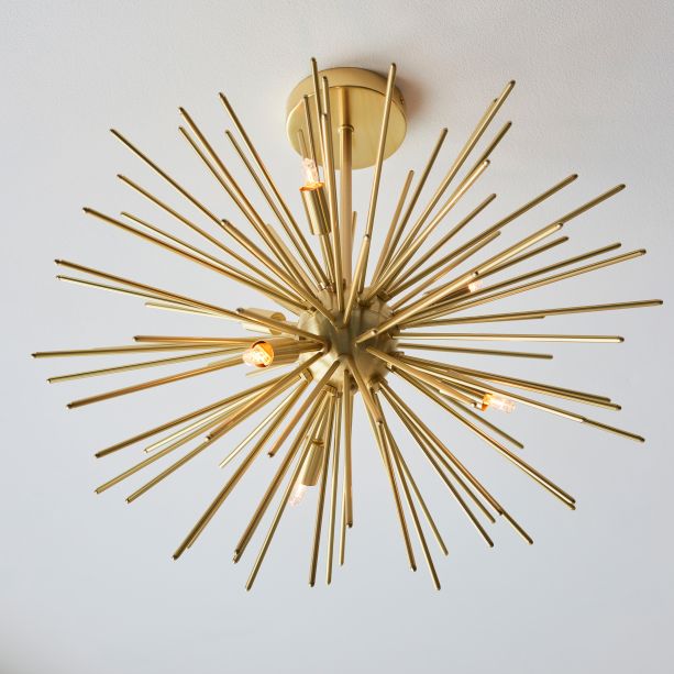 Ortano 6 Ceiling Light Satin Brass by Gallary Living | Style Our Home