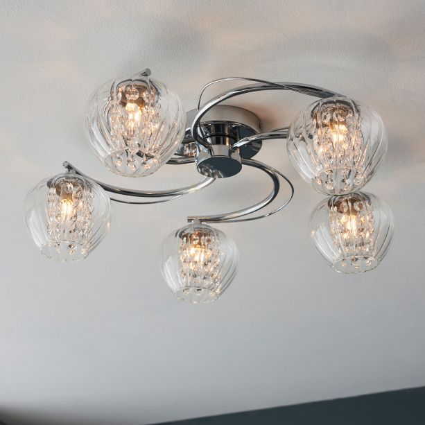 Mesmerano 5 Ceiling Light Chrome by Gallary Living | Style Our Home
