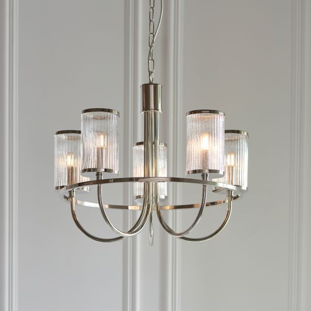 Henbano 5 Pendant Light Bright Nickel by Gallary Living | Style Our Home