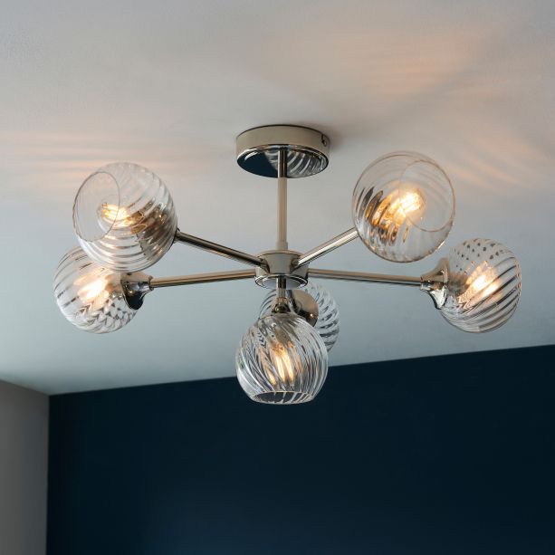 Allegrano 6 Ceiling Light Bright Nickel by Gallary Living | Style Our Home