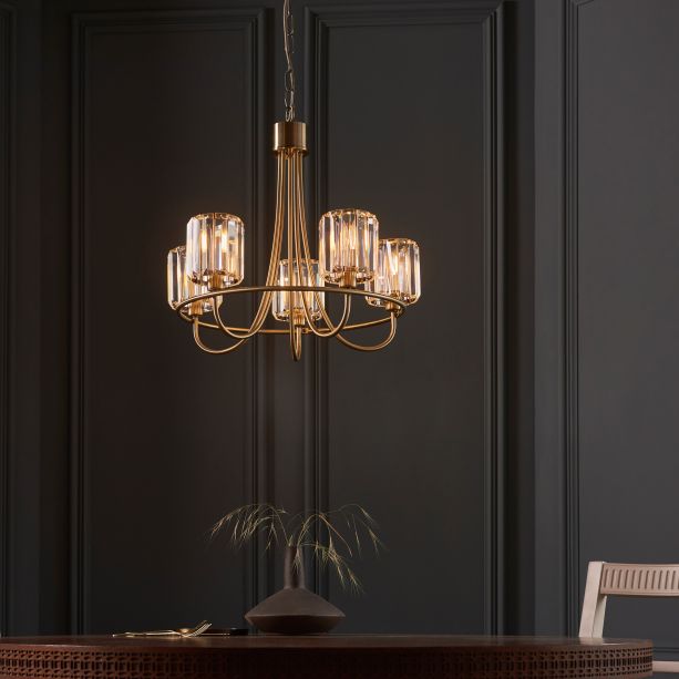 Berenano 5 Pendant Light Antique Brass by Gallary Living | Style Our Home