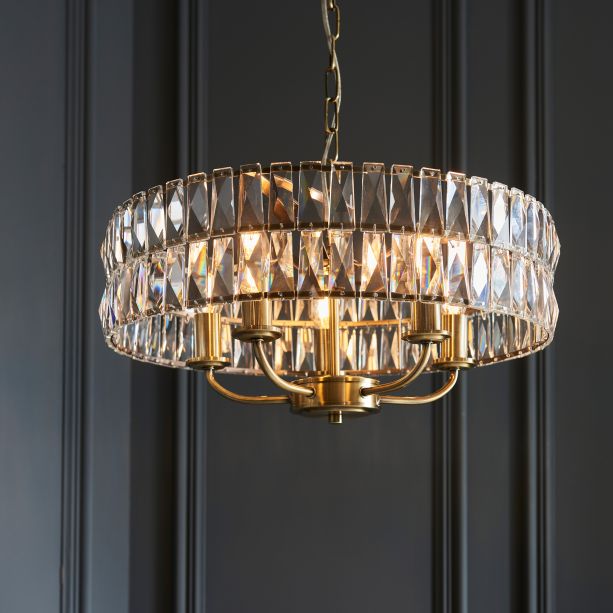 Cliftano 5 Pendant Light Antique Brass by Gallary Living | Style Our Home