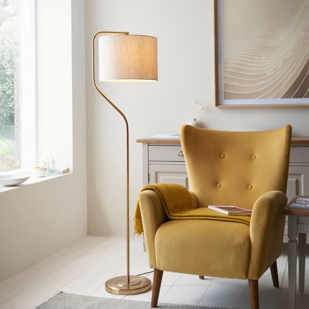 Clementano Floor Lamp Brushed Aged Brass by Gallary Living | Style Our Home