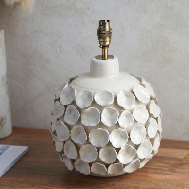 Borellano Table Lamp Base Ivory Crackle Glaze by Gallary Living | Style Our Home