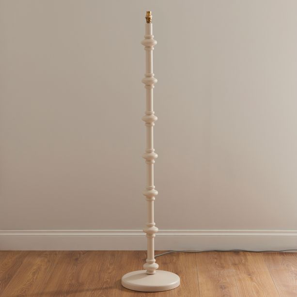 Carnabano Floor Lamp Base Satin Almond White by Gallary Living | Style Our Home