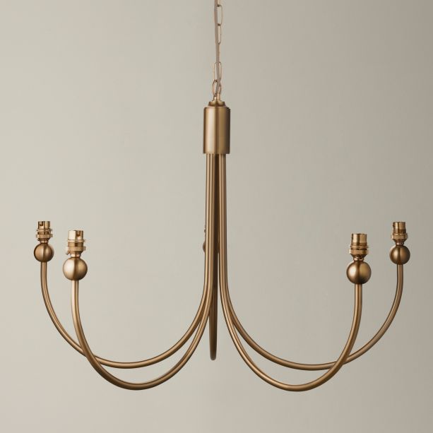 Santiagano 5 Pendant Light Fitting Curved Brass by Gallary Living | Style Our Home