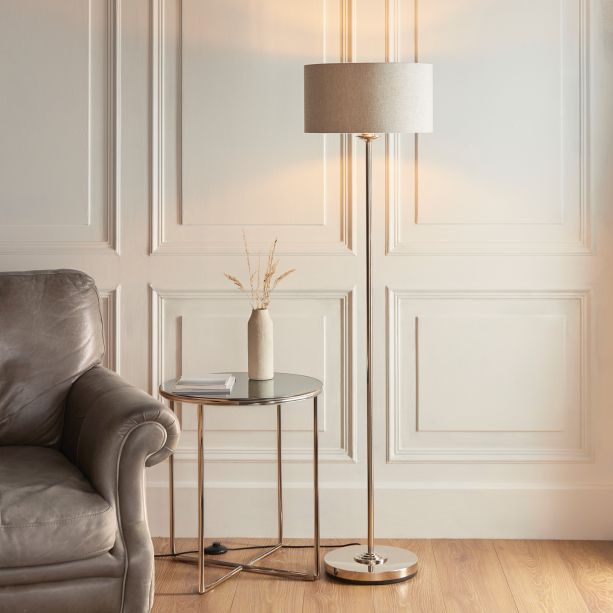 Highclano Floor Lamp Brushed Chrome by Gallary Living | Style Our Home