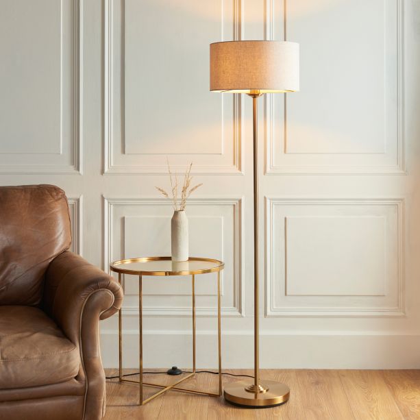 Highclano Floor Lamp Vintage Brass by Gallary Living | Style Our Home