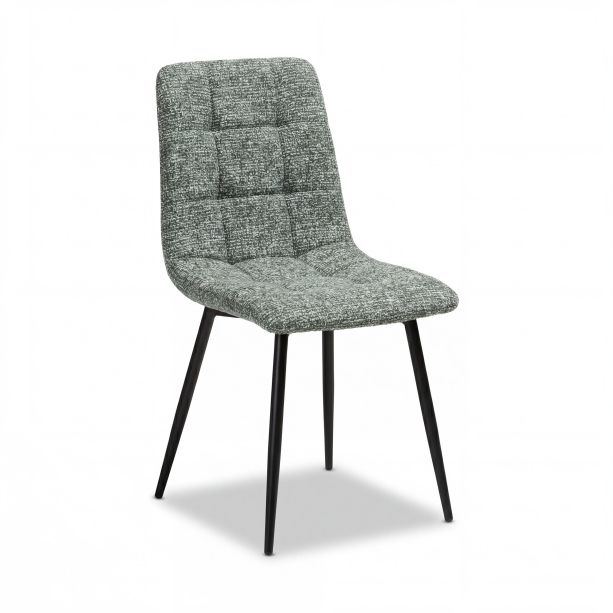 Kingswicke Dark Grey Fabric Dining Chair with Square Panel Stitching (4pk) by Shankar | Style Our Home