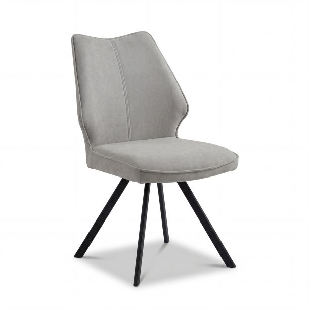 Lumiridge Beige Fabric Swivel Dining Chair with Black Metal Legs (4pk) by Shankar | Style Our Home