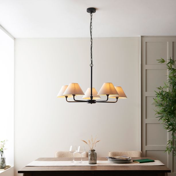 Lillano 5 Pendant Light Matt Black by Gallary Living | Style Our Home