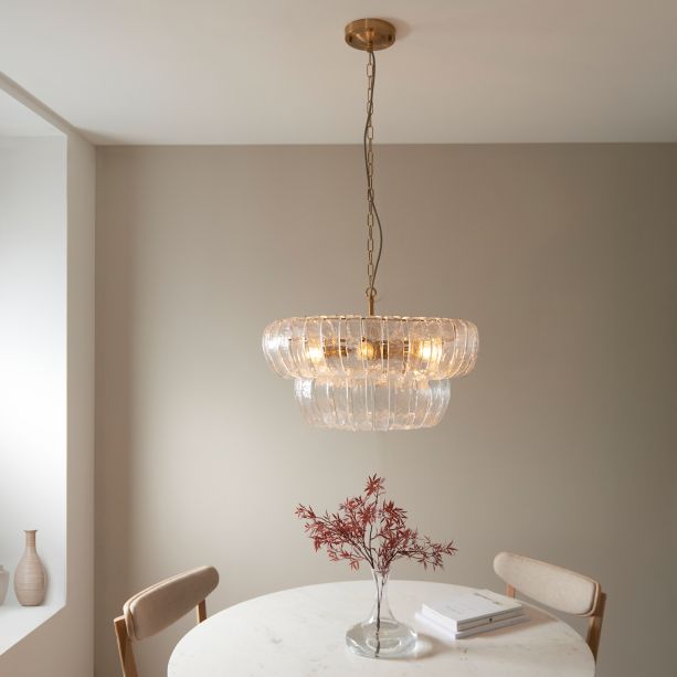 Montrosano 6 Pendant Light Brushed Aged Brass by Gallary Living | Style Our Home
