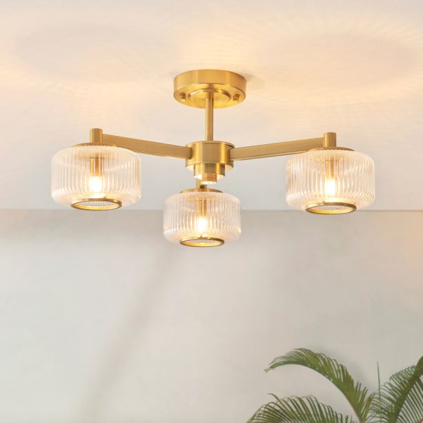 Stamfano Ceiling Light Brushed Aged Brass by Gallary Living | Style Our Home