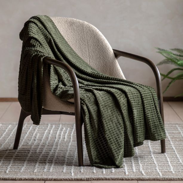 Winsono Flannel Throw Olive by Gallary Living | Style Our Home