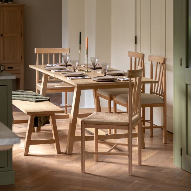 Etaro Ext Trestle Dining Table Nat by Gallery Living | Style Our Home