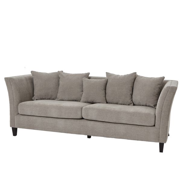 Vesper Taupe Cushion Back Three Seater Sofa by Hill Interiors | Style Our Home  
