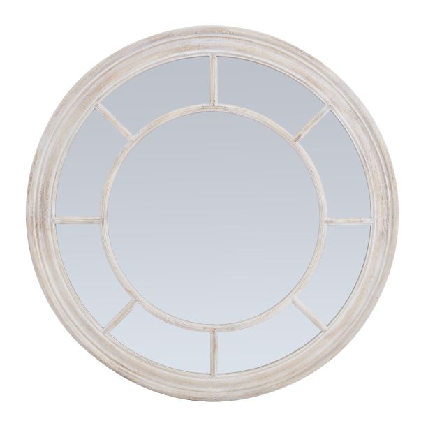 Washed Wood Framed Round Mirror by Hill Interiors | Style Our Home  