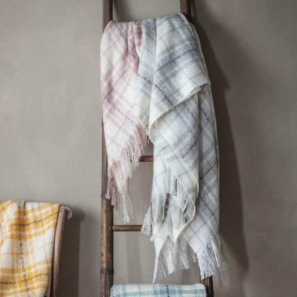 Checkano Faux Mohair Throw Grey by Gallary Living | Style Our Home